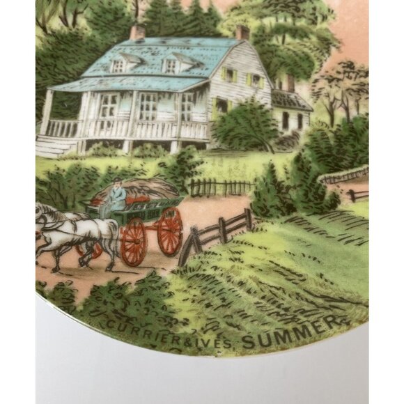 Vintage Artmark Currier & Ives Summer Scene Plate, Made in Japan Home Decor 6.5” - Picture 9 of 9